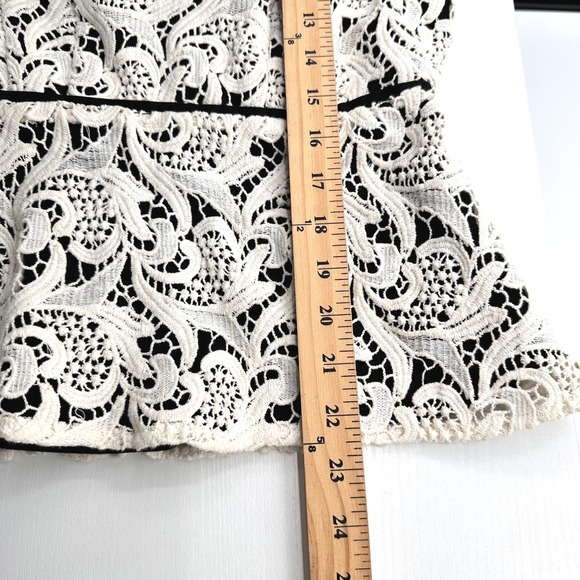 Maeve Guipure Lace Crochet Peplum Top Romantic Coquette Soft Girl Boho Size 6 - Picture 10 of 11